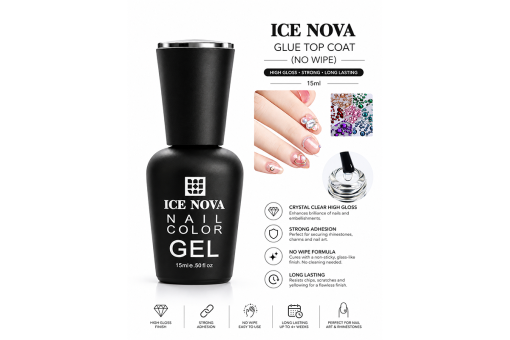 ICE NOVA Glue Top Coat (No Wipe)15ml